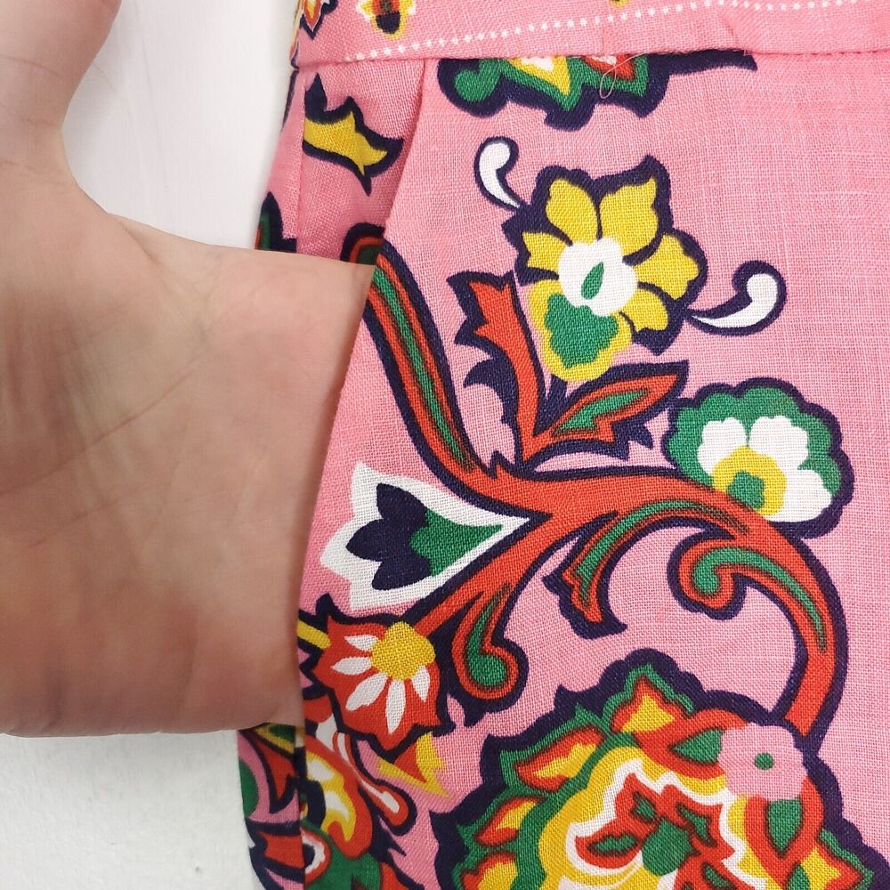 Boden Pants Womens L Wide Leg Colorful Boho Hippie Feminine 70s Pull On Pink - Picture 6 of 10